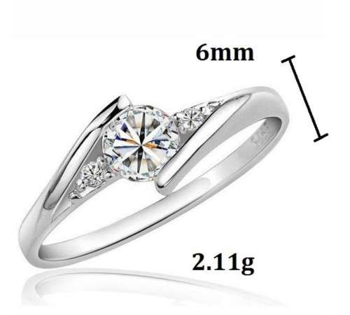 Adorable Simulated Diamond in 925 Sterling Silver Ring imported Filled